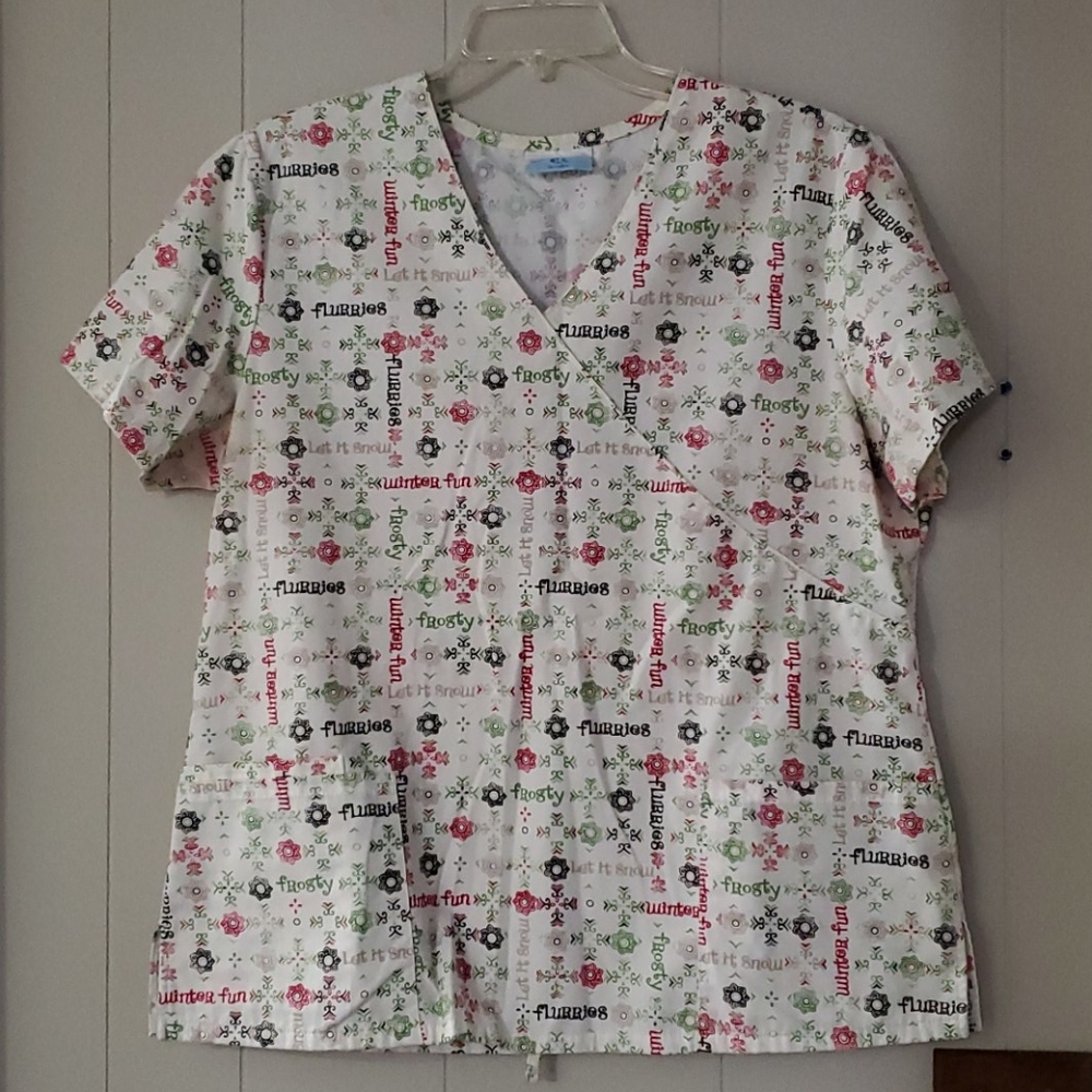 SB Scrubs Winter Christmas Scrub Top